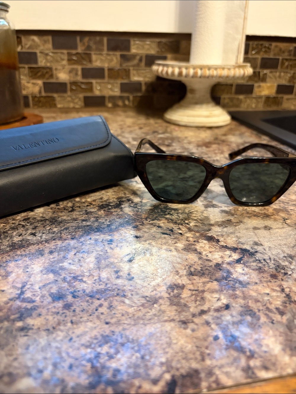 Valentino Tortoise Cat-Eye Sunglasses with Lenses